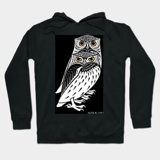 Two Owls Woodcut Hoodie